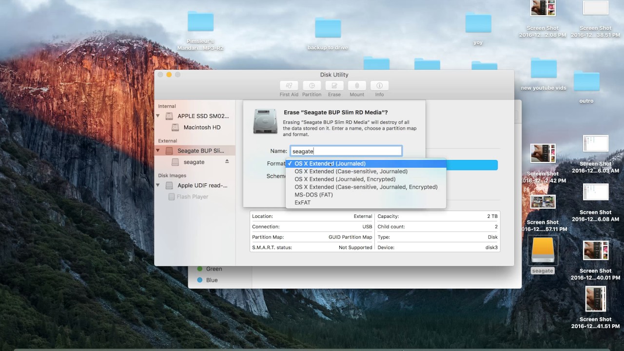 Reformatting external drive for mac